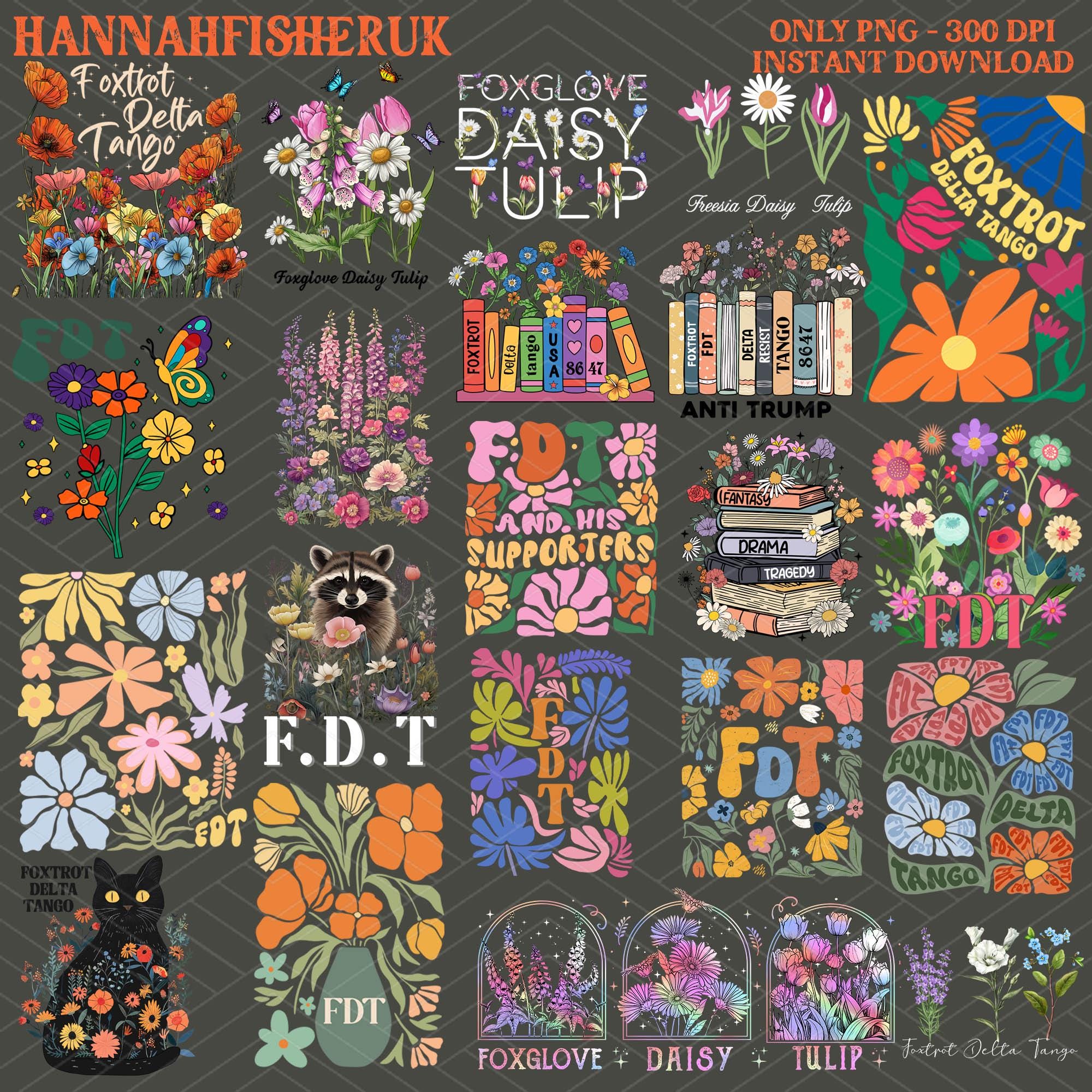 20+ Foxtrot Delta Tango Flower Png  Bundle, Subtle Anti President,Floral Foxtrot Delta Tango FDT Png, Anti Republican Png, Political Png