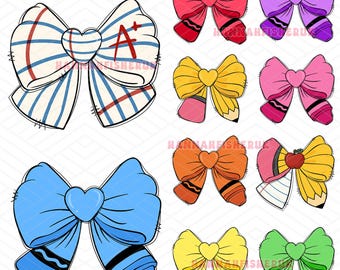 10+ Teacher coquette bows png bundle,pencil bow png,crayon bow png, school coquette bows png,Teacher Png,teacher appreciation png,school bow