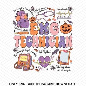 Ekg Technician Nurse Halloween Png, Go With The Flow Png, Nurse Halloween Png, CVICU Nurse Gift For Women, Nurse Appreciation, Cardiac Nurse