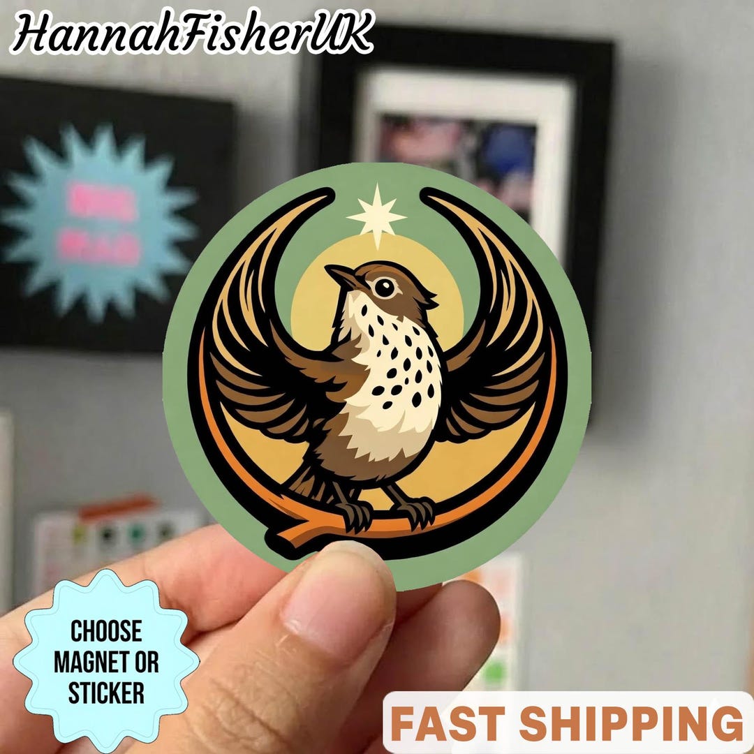 Thrush Bird Sticker Vermont Rebel Thrush Sticker/ Car Magnet: State Bird Rebel Alliance ...