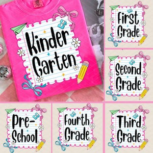 10+ Back to School Bundle PNG, Preppy Teacher First Day of School Shirt Design, Girly Coquette Sublimation, Bow Pre-k 1st/2nd/3rd/4th Grade