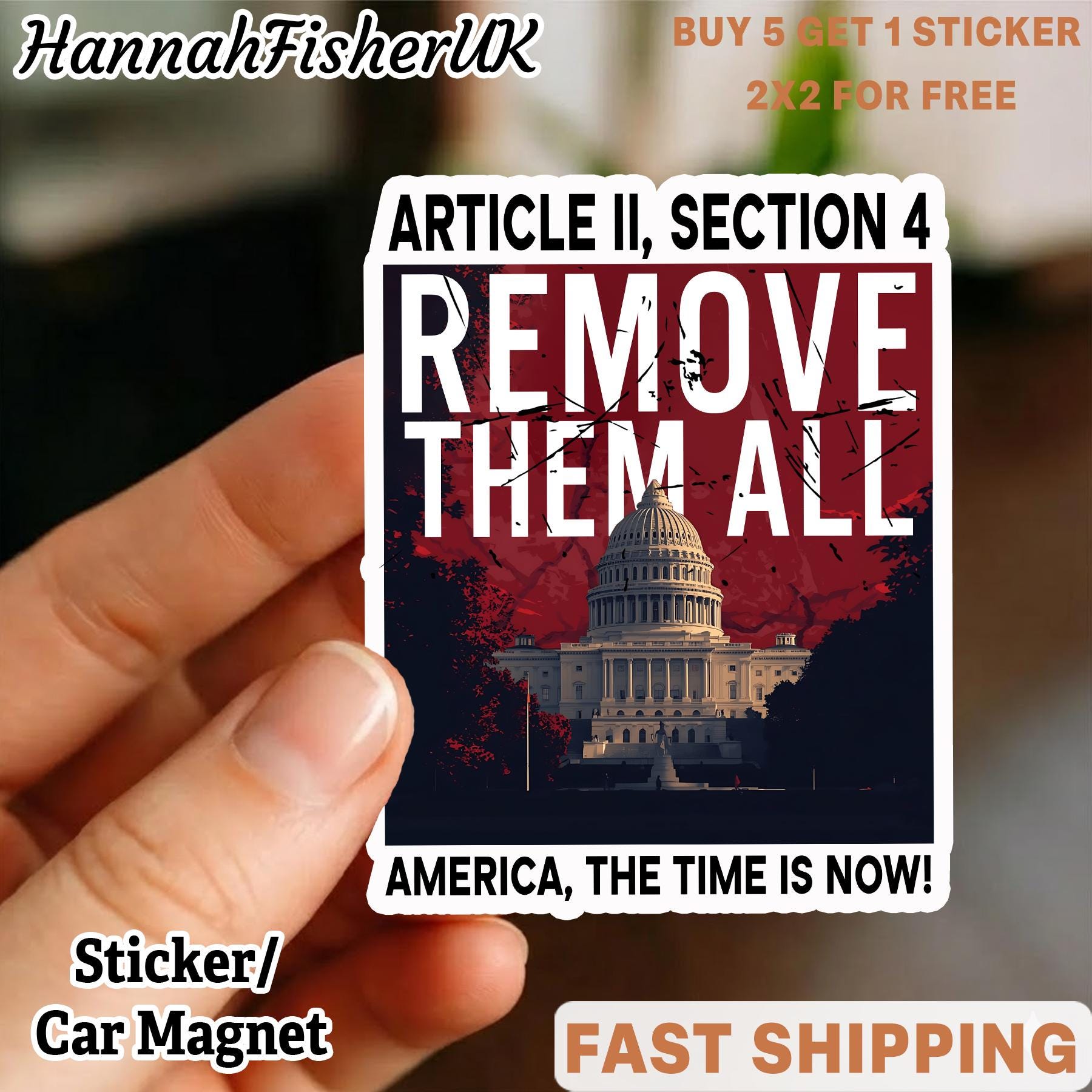Article II Section 4 25th Amendment Sticker Sheet, Impeach and Remove ...