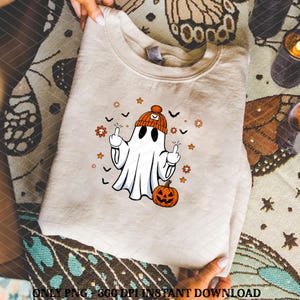 Ghost Middle Finger Halloween Png, Ghost Middle Finger Png, Halloween Png, Cute Ghost Halloween Png