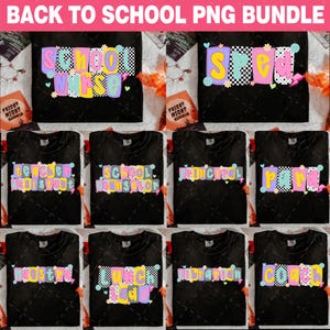 10+ Retro School Occupation PNG Bundle, Back to School Teacher Sped Para Counselor, Preppy First Day of School Checkered Girly Png, Drawn