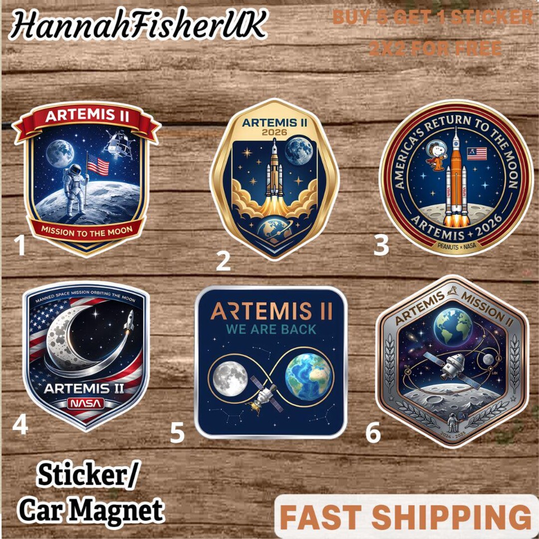 Artemis II Mission Bundle Stickers ,space Vinyl Decals, Artemis Car ...