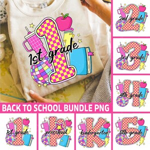 Preppy Back to School PNG Bundle, Teacher Coquette First Day of School Shirt Design, Pencil Bow Sublimation, Pre-k 1st/2nd/3rd/4th Grade