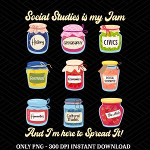 Social Studies is My Jam History Teacher Back To School png, Back to School PNG, Kindergarten Educator PNG, Teacher Appreciation Gift Png