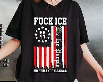 F*ck ICE American Flag Png, Anti ICE Political Sublimation Design, Abolish ICE Digital Download, Pro Immigrant Protest Shirt Graphic
