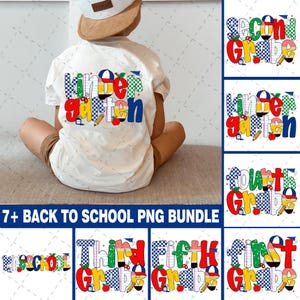 7+ Retro Back to School Boys PNG Bundle, Kindergarten Kid Design, First Day Shirt PNG, Pre-K to Fourth Grade Png,School Boy Sublimation File
