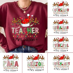 7+Personalized Christmas Teacher Png, Custom Teacher Png, Teacher Gift, Teacher Santa, Christmas Teacher Gift, Christmas Teacher Png