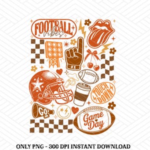 Vintage Football PNG, Football Png, Football Season Sublimation Design, Trendy Football Png, Game Day Png, Touchdown Png, Football Vibes