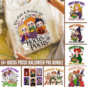 Plus de 54 ensembles PNG Hocus Pocu, Halloween Png, Sandersonn Sisters Png, Hocuss Pocu Halloween, sorcières Png, Halloween sublimation Bundle