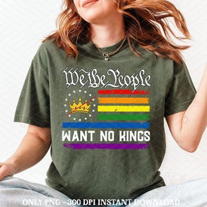 We the People No Kings in America Png, No Kings in America Png, Political Activism Png, Patriotic Political Png, LGBTQ+ Png, Democracy Png