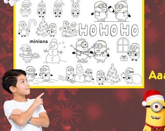 christmas minion coloring pages