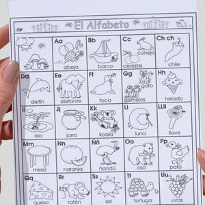 Alfabeto en Español para Niños | Carteles con Letras e Imágenes | Aprendizaje Temprano | Archivo Digital Imprimible