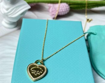 18K Gold Necklace, Fashionable Heart-shaped Necklace,Birthday Gift, Mother's Day Gift, Friend's Gift