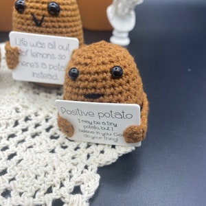 Handmade Positive Potato Knitted Doll Christmas Gift Desk image 5