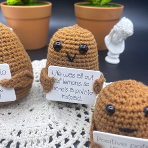 Handmade Positive Potato Knitted Doll Christmas Gift Desk image 4