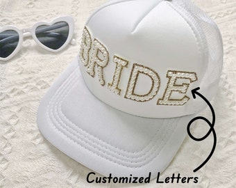 Personalización de la gorra de béisbol de la novia, sombrero de baloncesto de la novia de la perla, despedida de soltera, gorra de la novia, sombrero de la señora de la novia