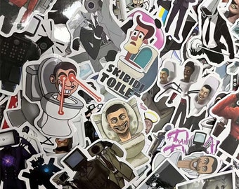Cartoon 50pcs Stickers,Skibidi Toilet  Stickers, Notebook Doodle Stickers, Waterproof Decorative Decals, Sticker Gift