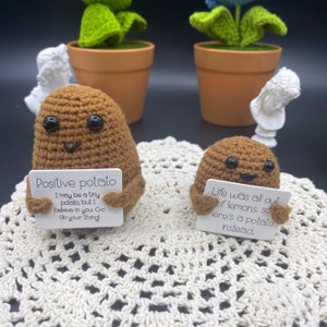 Handmade Positive Potato Knitted Doll Christmas Gift Desk image 2