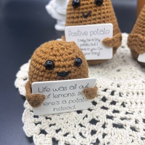 Handmade Positive Potato Knitted Doll Christmas Gift Desk image 6