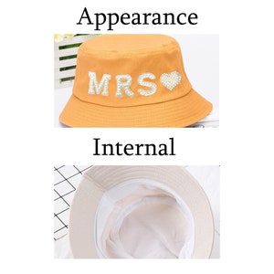 Sombrero de cubo de playa perla personalizado, sombrero de cubo personalizado, boda de perlas personalizada, fiesta única, luna de miel de vacaciones imagen 8