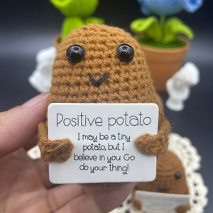 Handmade Positive Potato Knitted Doll Christmas Gift Desk image 9
