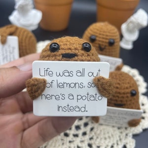 Handmade Positive Potato Knitted Doll Christmas Gift Desk image 8