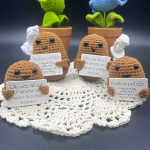 Handmade Positive Potato Knitted Doll Christmas Gift Desk image 1