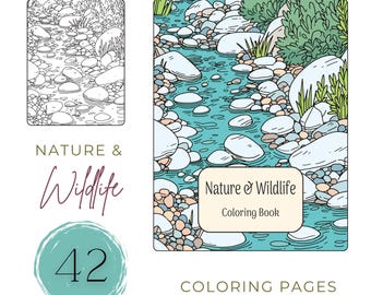 Woodland Animals Coloring Book: Nature & Wildlife Illustrations (PDF Digital Download)