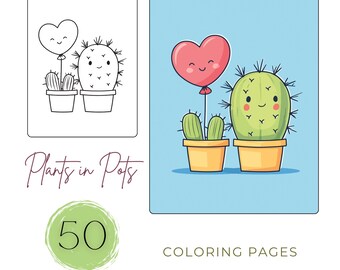 Houseplant Coloring Pages: 50 Printable Plant & Cactus Designs (PDF)