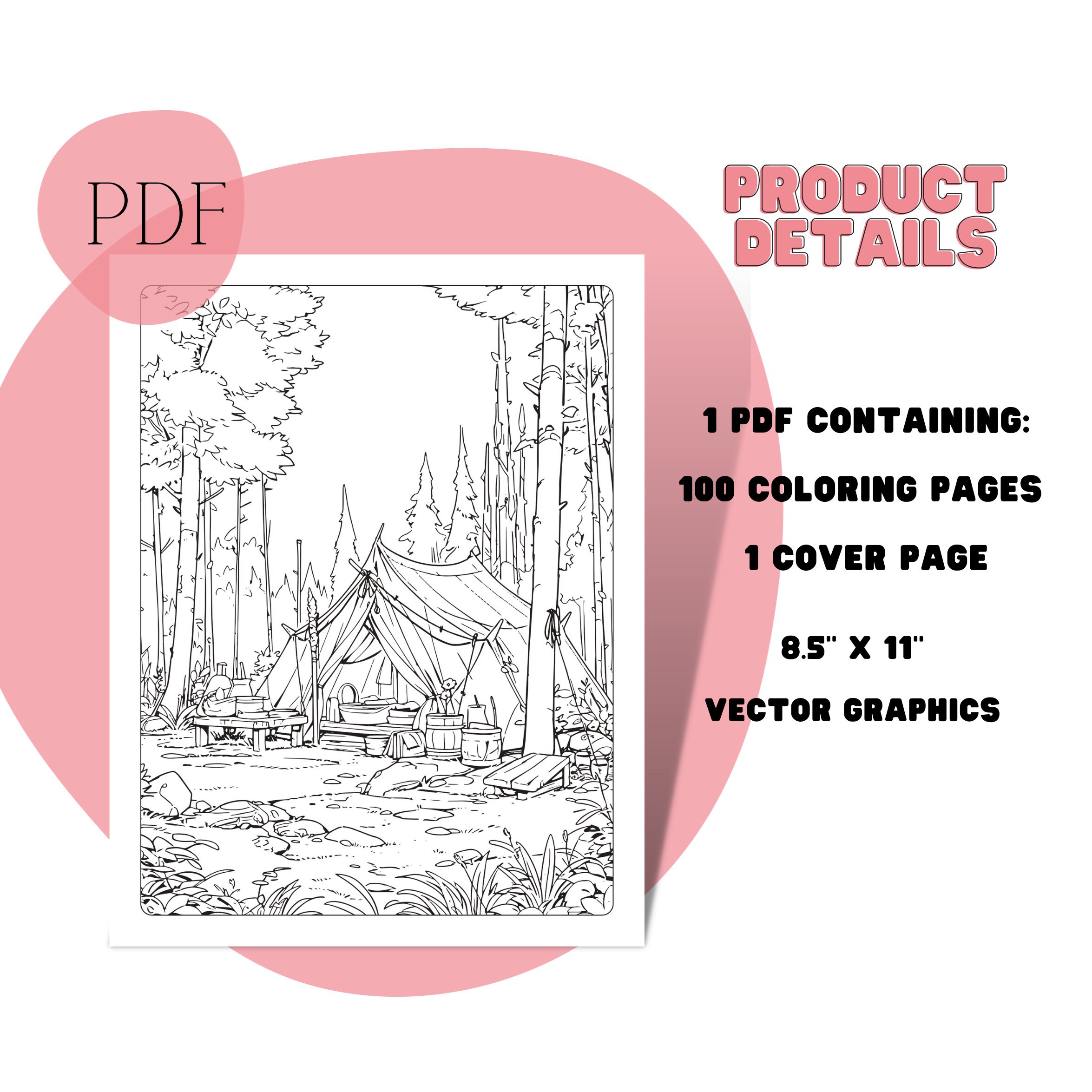 Landscape Coloring Pages for Adults Printable Nature Coloring Book ...