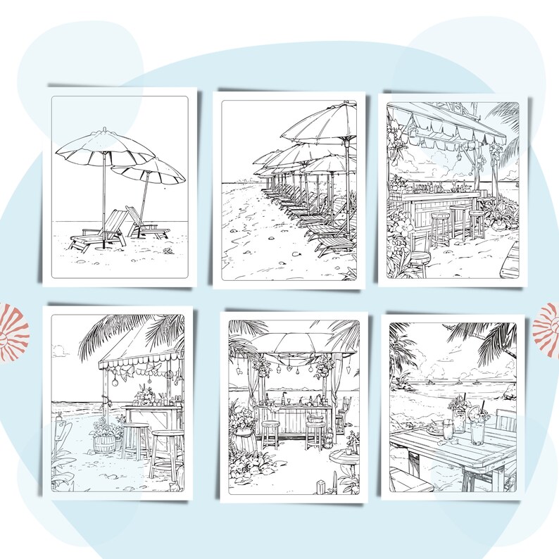 Seascape Coloring Pages for Adults Beach Scene Lighthouse Ship ...