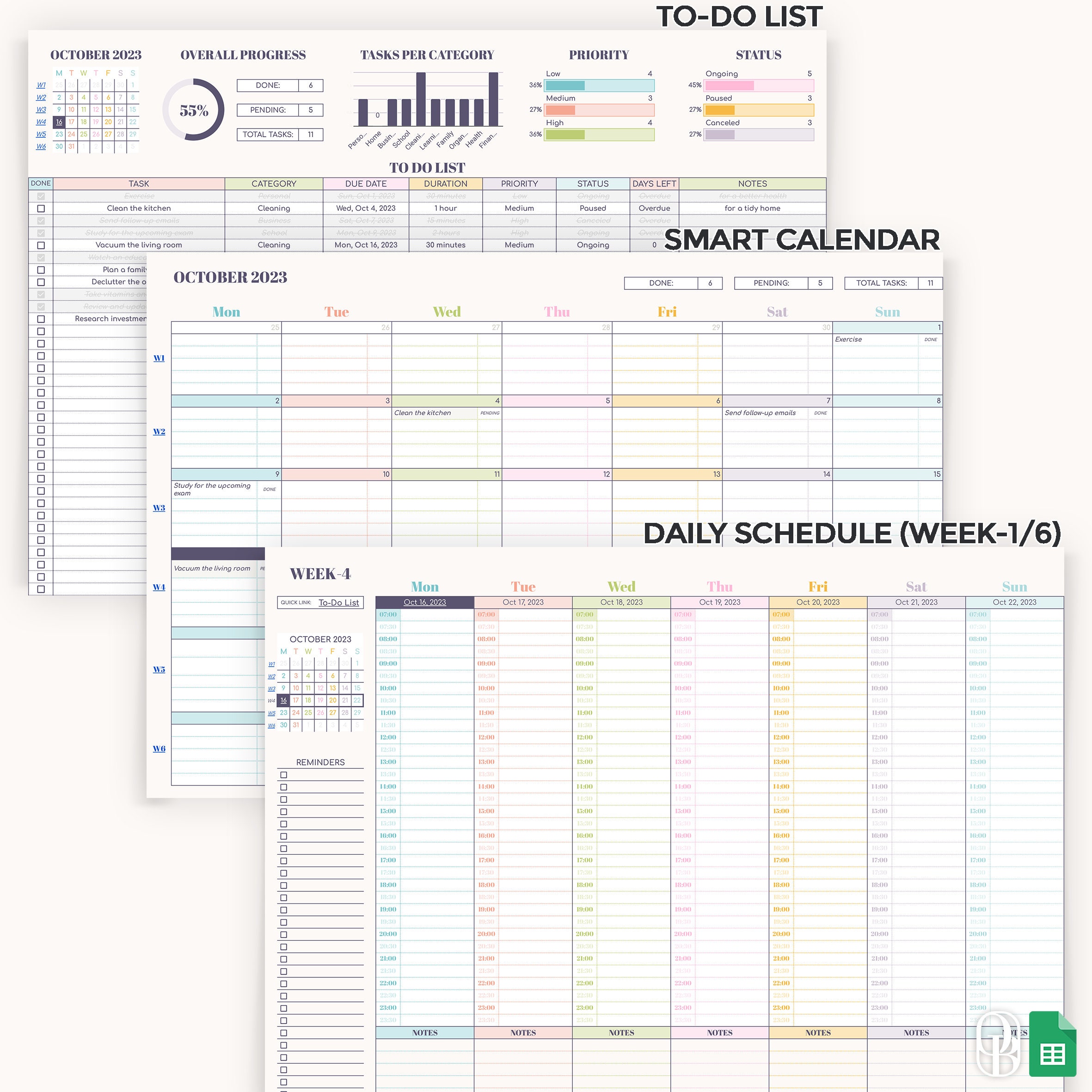 Calendrier Numérique Intelligent 10.1" – Planificateur Tactile WiFi Famille & Bureau, Synchronisation Google/Outlook/Cozi