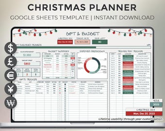 Ultimate Christmas Planner - Gift Tracker - Lifetime Usability - Holiday Planner - Google Sheets Template - Spreadsheet - Instant Download