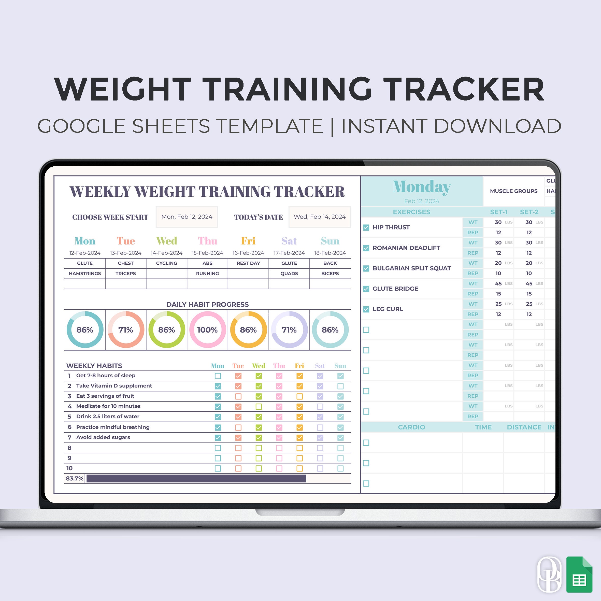 Weekly Weight Training Tracker Workout Planner Fitness Plan Google