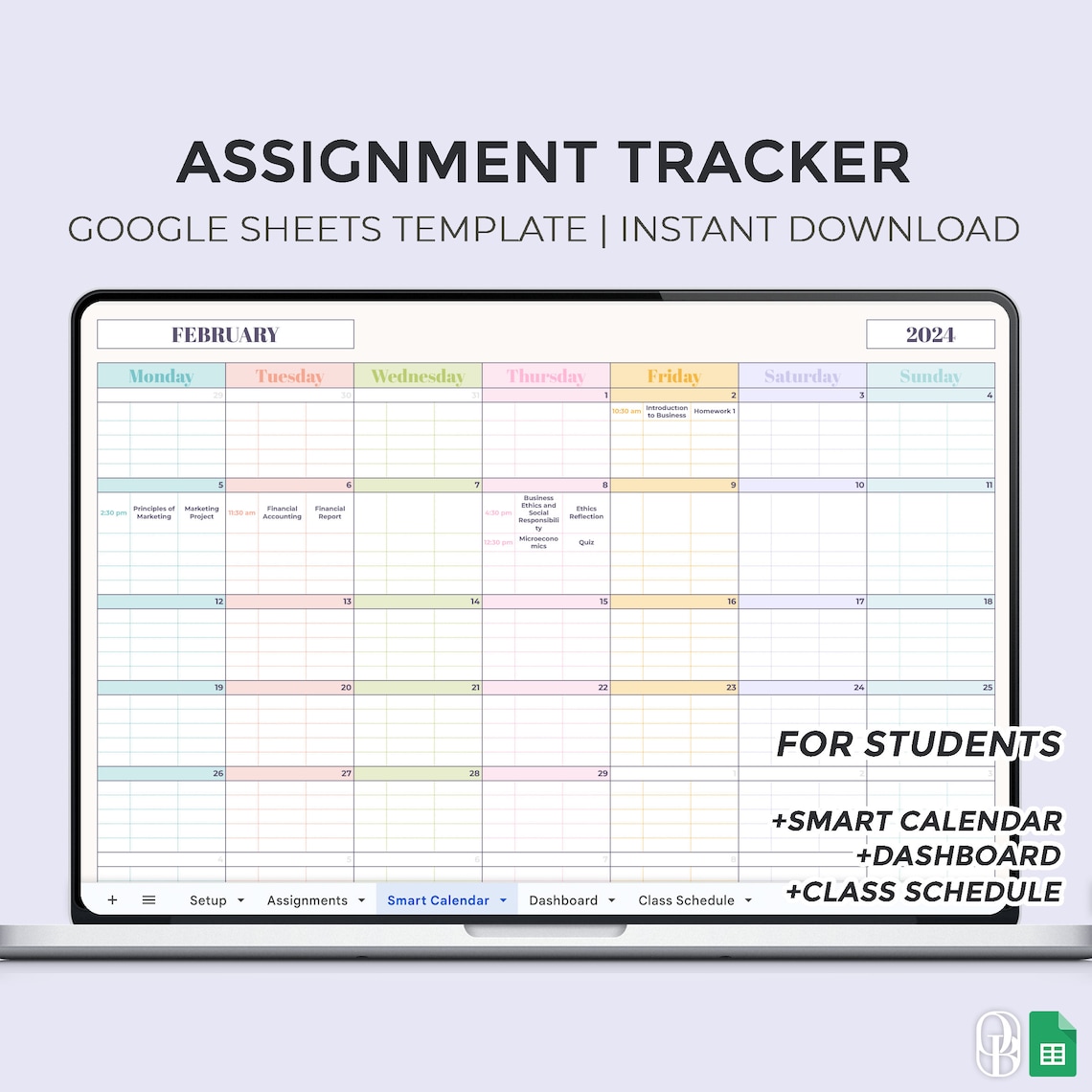 Assignment Tracker for Students - Smart Calendar - Academic Student ...