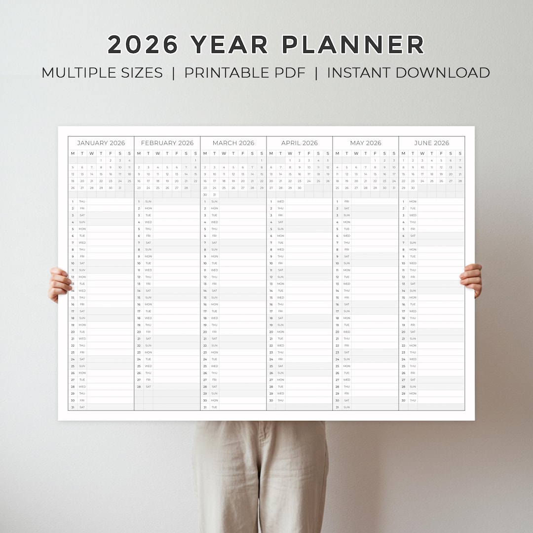 2026 Year Planner - Printable PDF - 2026 Calendar - Annual Planner