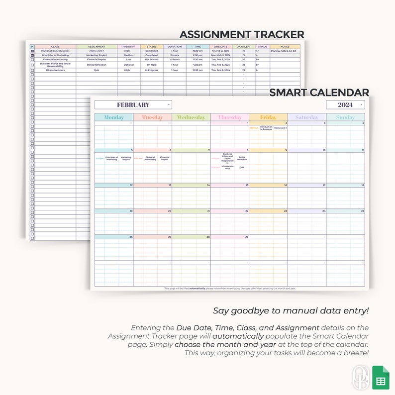 Assignment Tracker for Students - Smart Calendar - Academic Student ...