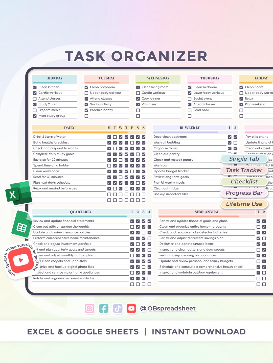 Organizador De Tareas Todo En Uno Lista De Tareas En Una Sola P gina 