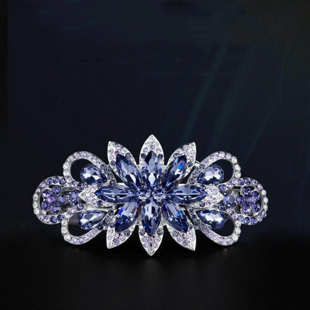 Small Sapphire Hair Clip, Sapphire Hair Accessories, Navy Blue