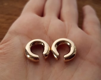Tiny Bagels - Ear Weights for Stretched Ears Solid Gold Jewelry