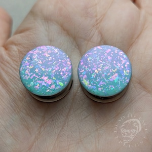 Ombre Opal Rainbow Plugs – Mint Lila Glitzer Pink Glitzer Grün Lila Gauges