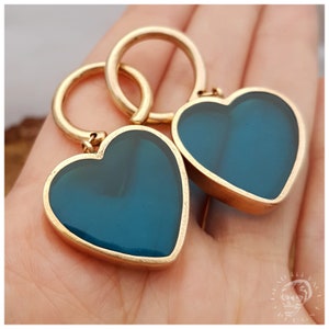 Blue Valentine - Light Ear Weights for Stretched Lobes Earrings Hearts Hangers Alt Fashion