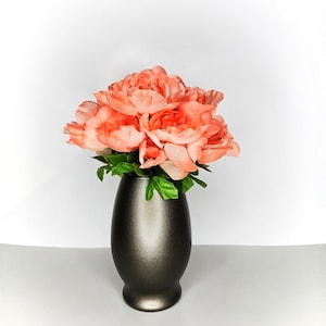 Coral Faux Flower Arrangement with Vase, Artificial Flower Arrangement, Faux Flower Bouquet, Artificial Flowers, Table Centre Piece