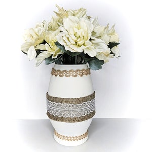 Eggshell Faux Flower Arrangement with Vase, Artificial Flower Arrangement, Faux Flower Bouquet, Artificial Flowers, Table Centre Piece