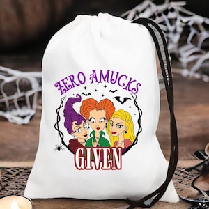 Customised Zero Amucks Given Bags, Halloween Party Favor Bags, Halloween Treat Bags for Kids, Dark Halloween Party Bags, Halloween Treat Bag