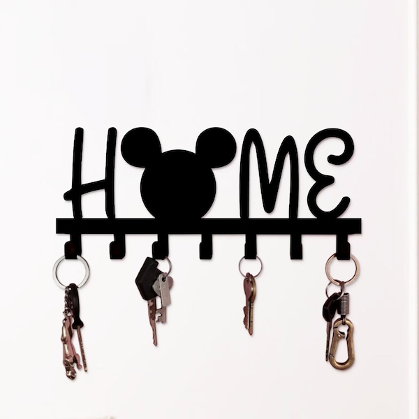 Disney Home Key Holder Entryway Hook - Mickey Key Holders - Disney World Key Hook Rack - Room Entrance Keyholder Decor