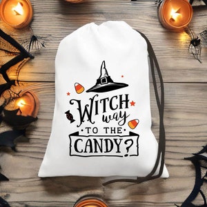 Heksen naar de snoepzakjes, zakjes Halloween-traktatie voor kinderen, zakje Halloween-spookfeest, zakjes donkere Halloween-feest, zakjes Halloween-traktatie